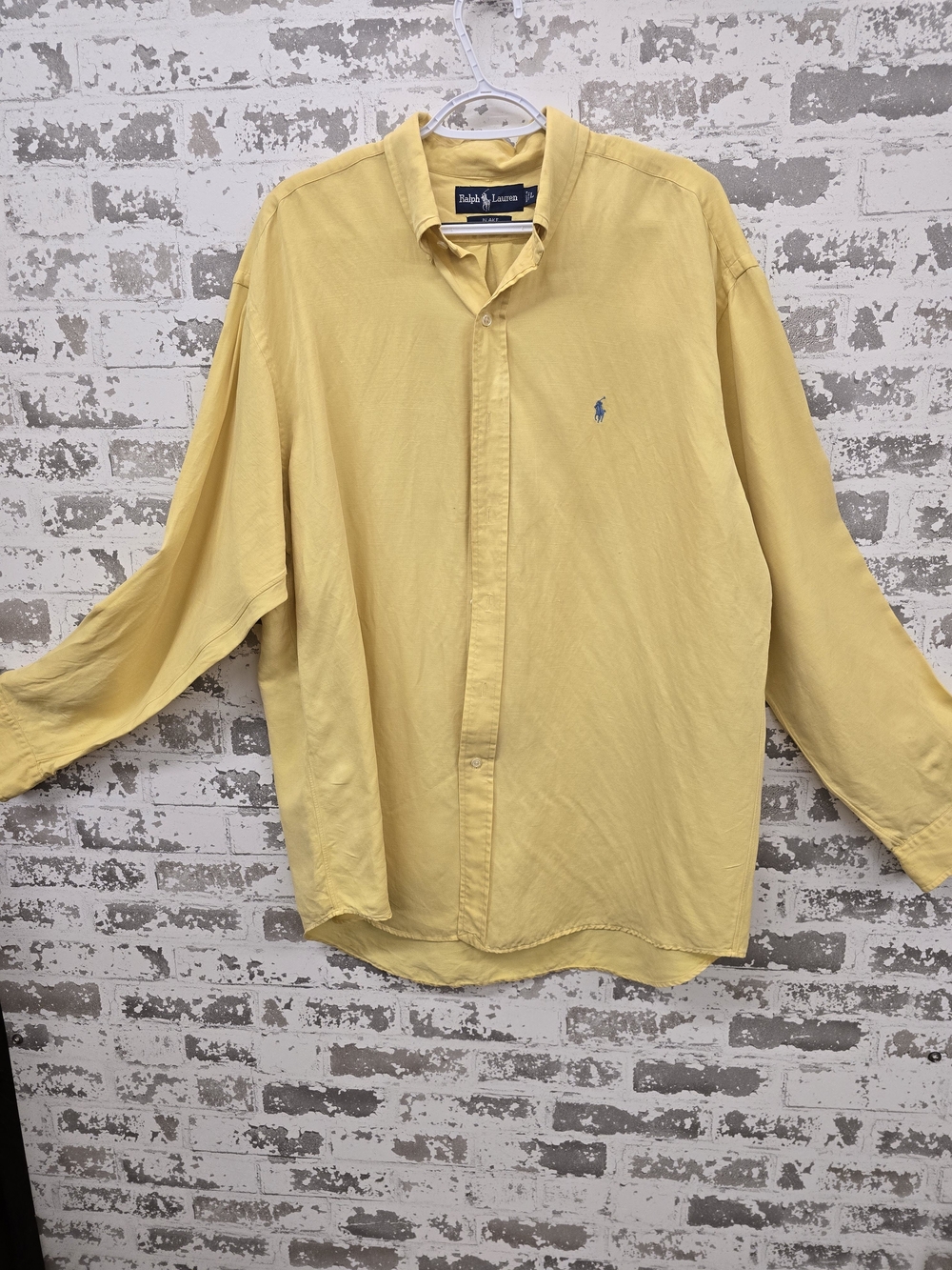Ralph Lauren Blake Silk-Linen Shirt in Mustard Yellow
